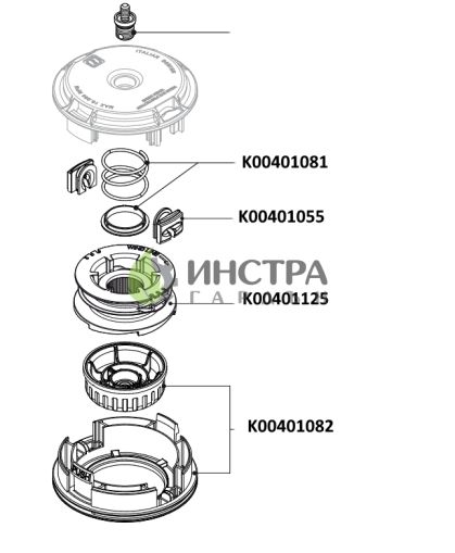 КАПАК + БУТОН ЗА КОРДОВА ГЛАВА EASYWORK D109ММ - K00401082