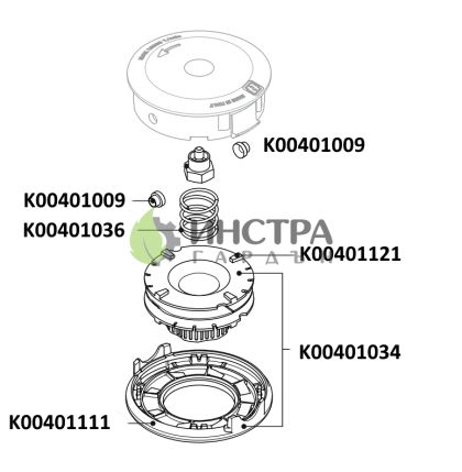 КАПАК + БУТОН РОЛКА ЗА КОРДОВА ГЛАВА  EASYLOAD D130 MM - K00401034