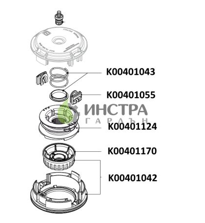 КАПАК + БУТОН ЗА КОРДОВА ГЛАВА EASYWORK D130ММ - K00401042