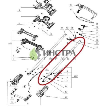 ТЕЛЕСКОПИЧНА ДРЪЖКА ЛЯВА - LM1900, LM1700 - 2825948001