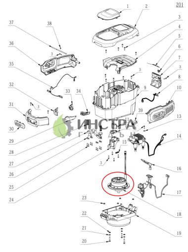 ЕЛЕКТРОМОТОР DC ЗА LM2024E (ЗА КОСАЧКА) - 2730250001