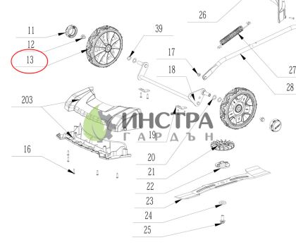 КОЛЕЛО ЗА КОСАЧКА ПРЕДНО LM - 2824429001