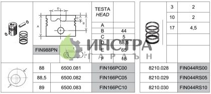 БУТАЛО К-Т IРЕМ. D88.50 LA490  6500082 - FIN166PC05