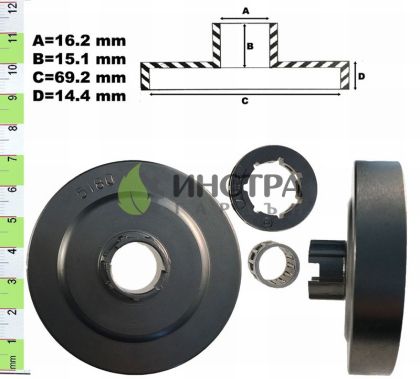 ВОДЕЩО КОЛЕЛО+ЛАГЕР 325-7(С РИНГ) HQ 455, 460 - 513472-ITAL