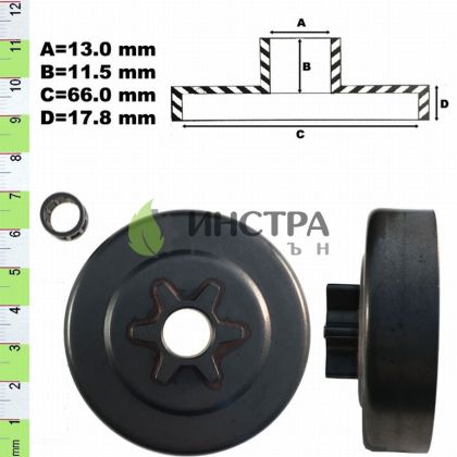ВОДЕЩО КОЛЕЛО+ЛАГЕР 3/8-6 (ХОБИ) ST023, MS230 - 100962-ITAL