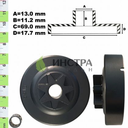 ВОДЕЩО КОЛЕЛО+ЛАГЕР 3/8-7 (КАСЕТА) STMS260, MS270 - 100876-ITAL