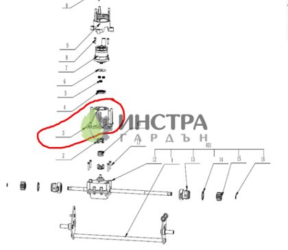 ВАЛ К-Т МЕЖДУ ДВИГАТЕЛ И САМОХОД  ЗА LM2024E-SP, LM2020E-SP - 2824425002