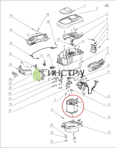ЕЛЕКТРОМОТОР DC ЗА LM2011E (ЗА КОСАЧКА) - 2730239001