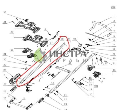 ТЕЛЕСКОПИЧНА ДРЪЖКА ДЯСНА- LM2120 (ЗА КОСАЧКА) - 2824295001