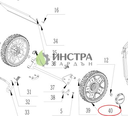 КОЛЕЛО КОМПЛЕКТ ЗА КОСАЧКА ЗАДНО LM - 2824430001