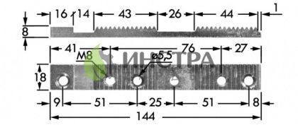 ОСНОВА ЗА ГЛАВА НА НОЖА 3“(ГРЕБЕН) BCS 6/7 СЕР. 43541 - 43541
