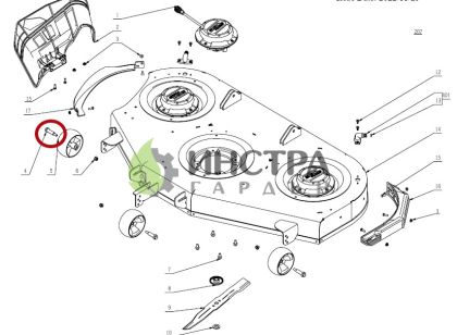 БОЛТ С ФЛАНЕЦ ЗА КОЛЕЛО НА ТАВА  ZT4200  И ZT5200E-L - 5640352001