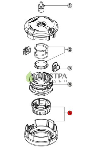 КАПАК + БУТОН ЗА КОРДОВА ГЛАВА EASYWORK D102ММ - K00401186