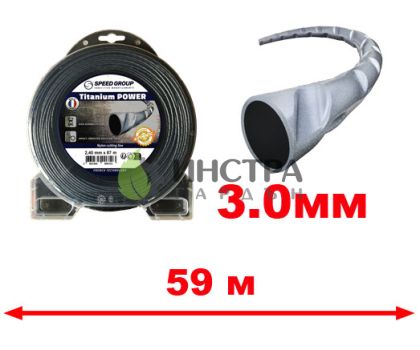 КОРДА D3.0ММ Х 59М (TITANIUM-УСУКАНА/СИВО И ЧЕРНО) - 09342