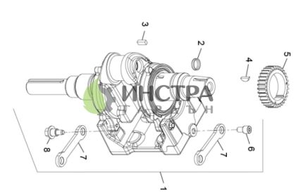 КОЛЯНОВ ВАЛ С БАЛАНСЬОР SV470, SV480, SV540-SV620 - 20 014 47-S