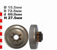 ВОДЕЩО КОЛЕЛО 325-7(КАСЕТА) HQ340, 345, 350,355,445,450 - 108308X 108308X